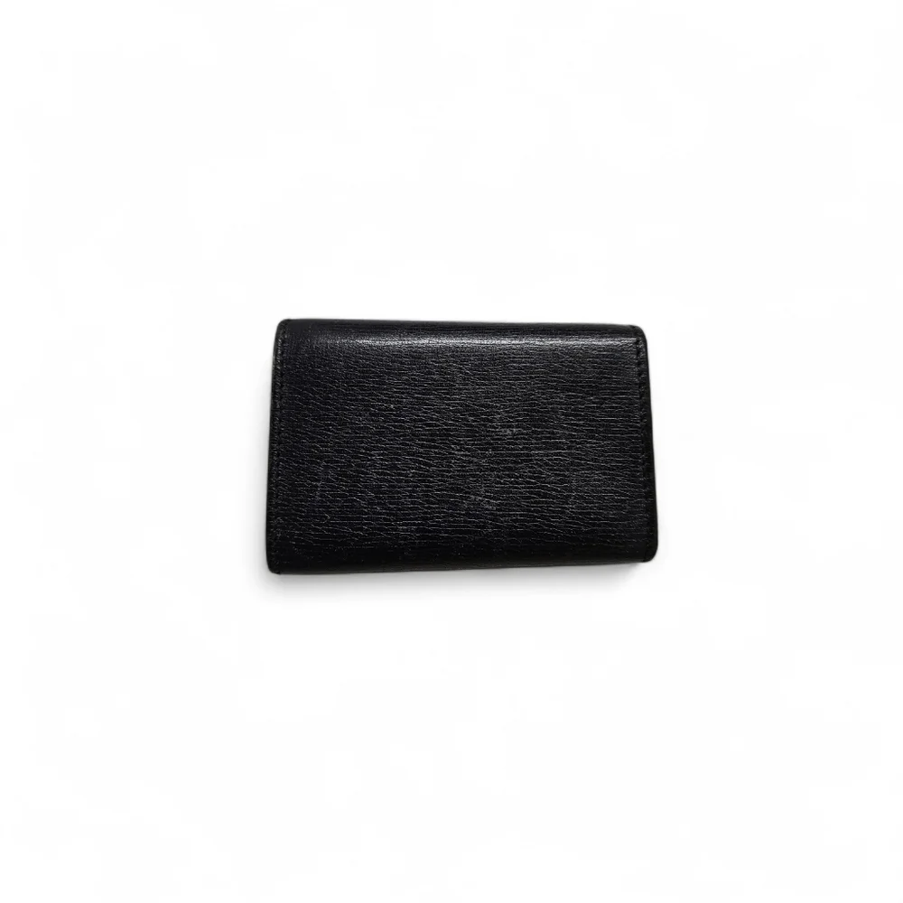 Gucci Leather Keyholder And Compact Wallet In Navy Blue And Silver Monogram
